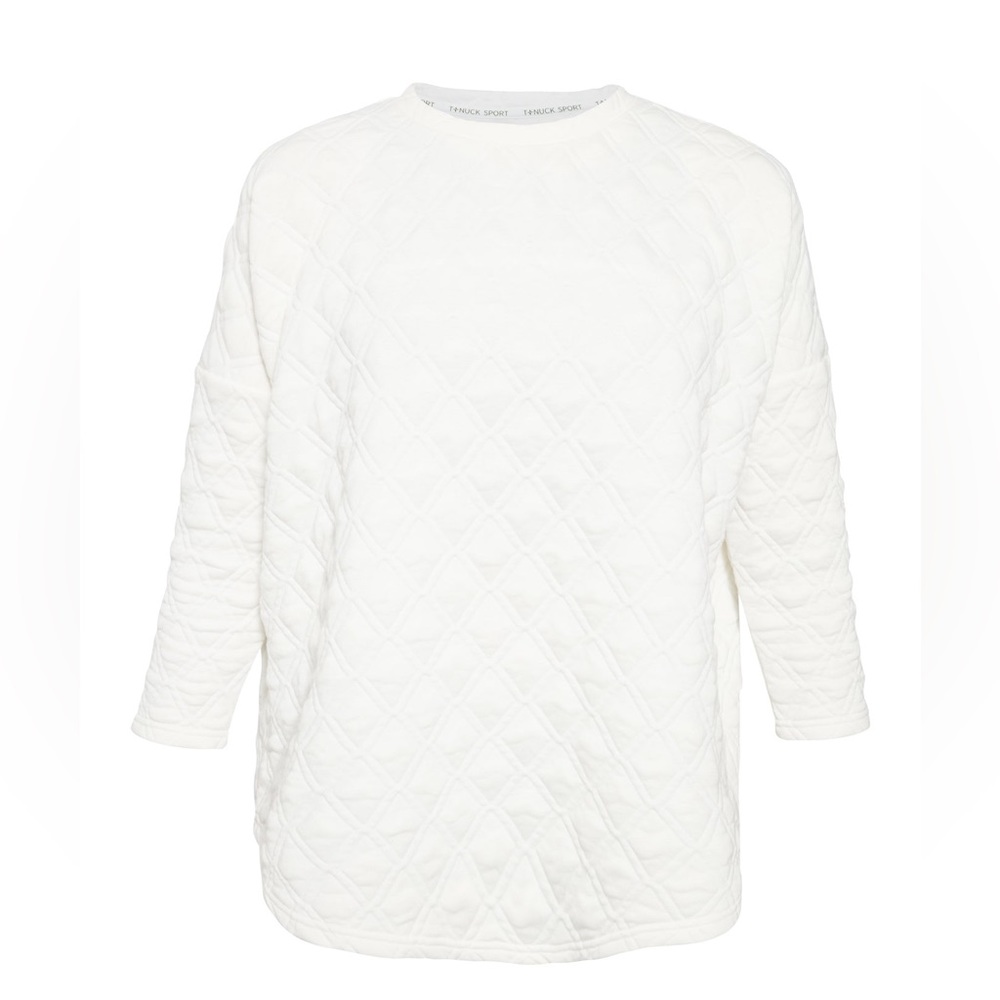 Tuckernuck Ivory Quilted Crew Neck Sweater